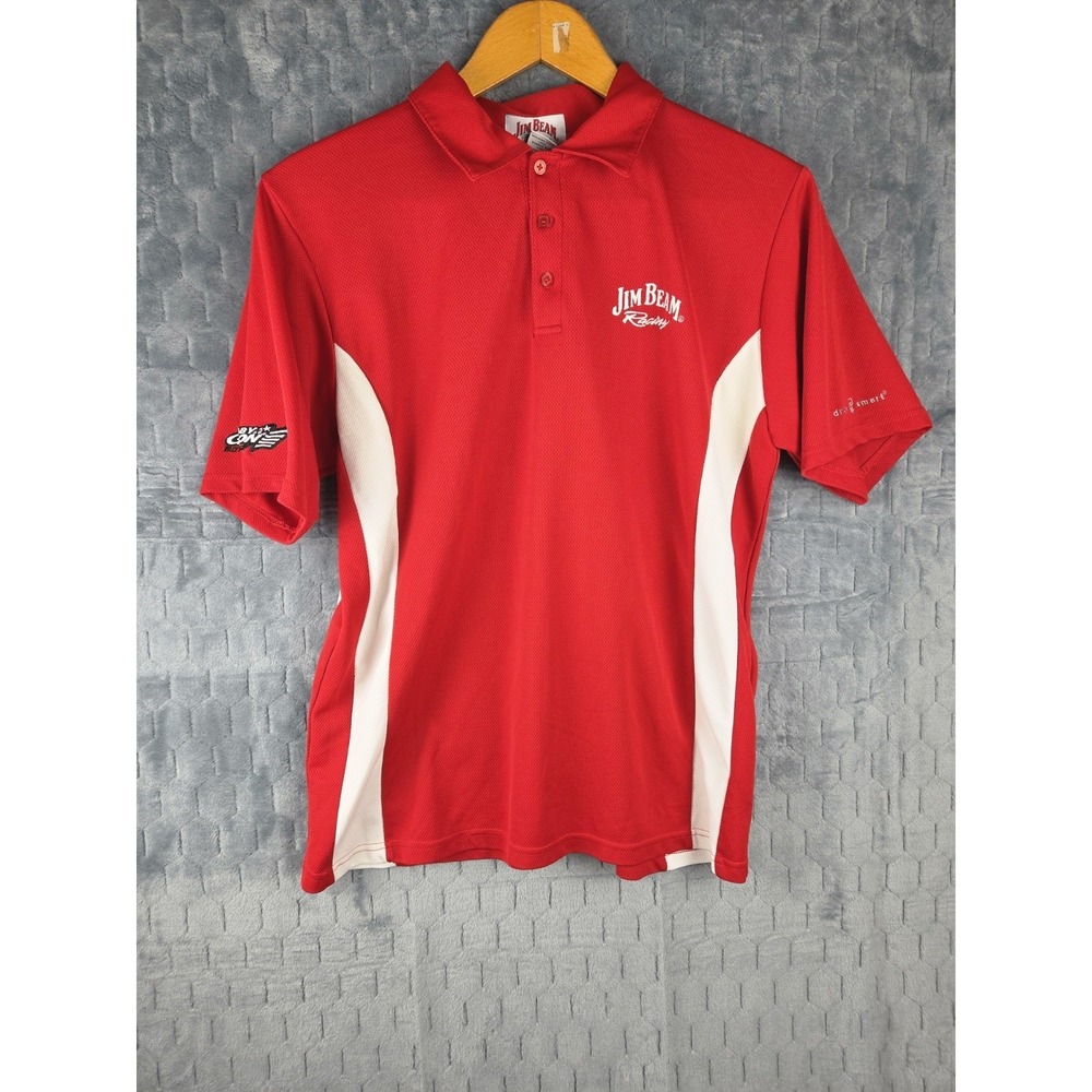 Jim Beam Racing Robby‎ Gordon Motorsports Short Sleeve Polo Men's Sz L Red White
